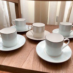 Set of 5 Monique Lhuillier Espresso Cups & Saucers